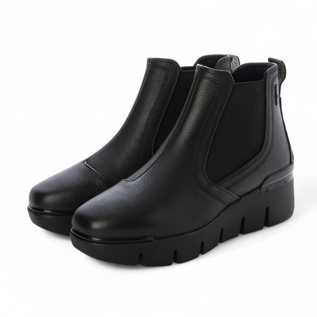 ブソラ bussola 晴雨兼用サイドゴアレザーショートブーツ （ブラック