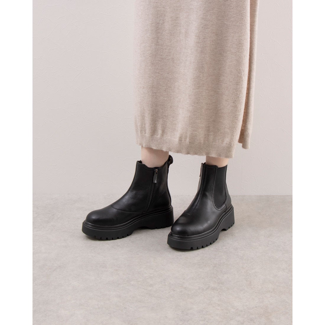 ブソラ bussola 撥水ボリュームソールサイドゴアブーツ （ブラック