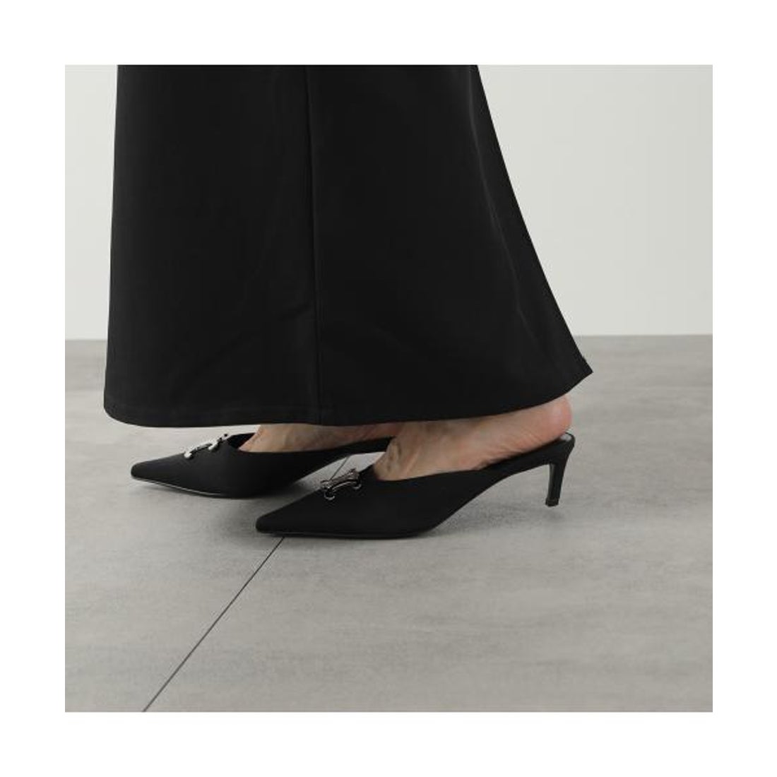 美品】CELINE ブラック エナメル スクエアトゥ ミュール サンダル 美品