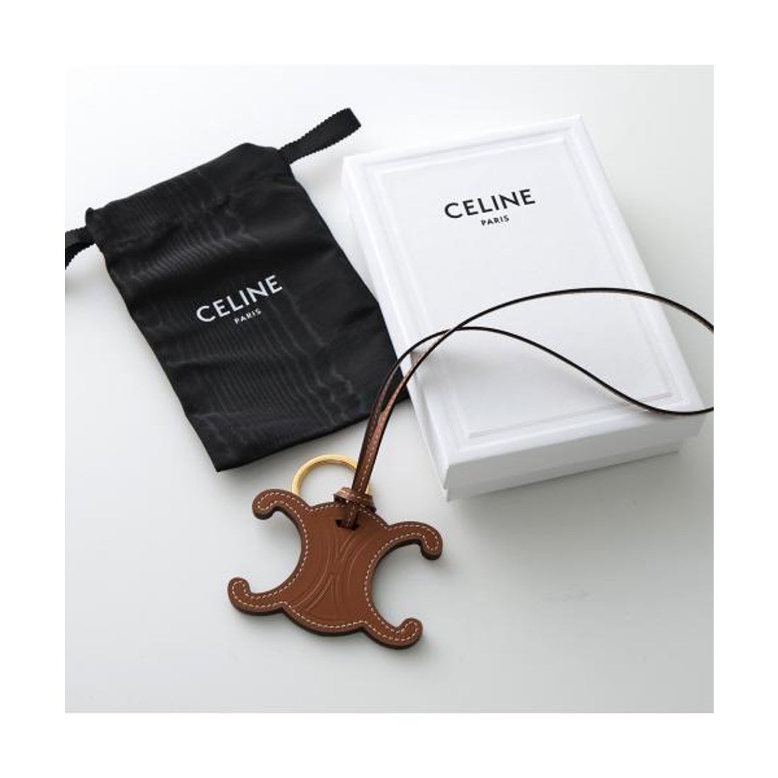 セリーヌ CELINE CELINE キーリング TRIOMPHE 49I473DSDレザー （04LU