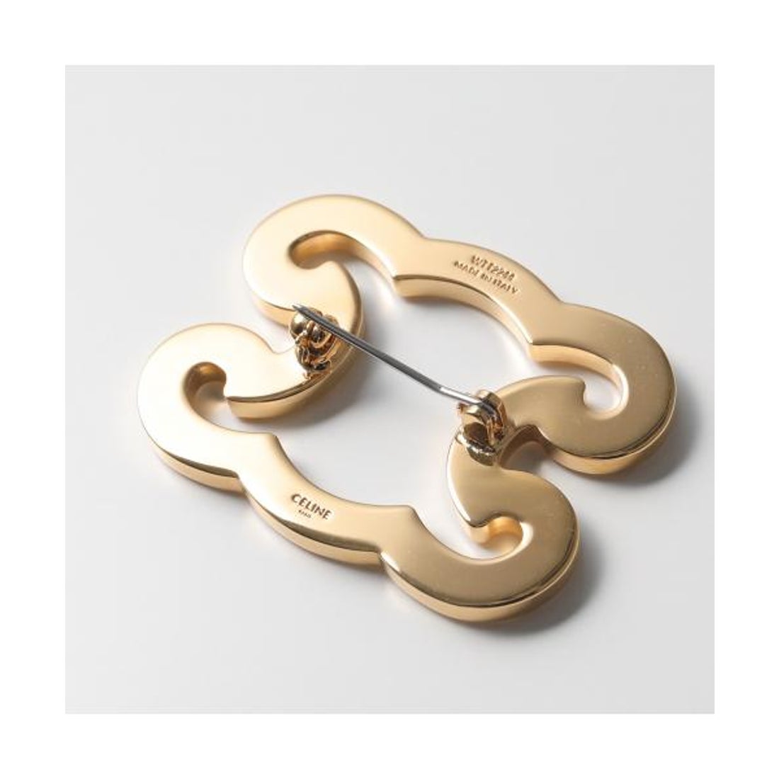 美品 CELINE セリーヌ ブローチ イタリア製 円形 ラウンド ゴールド