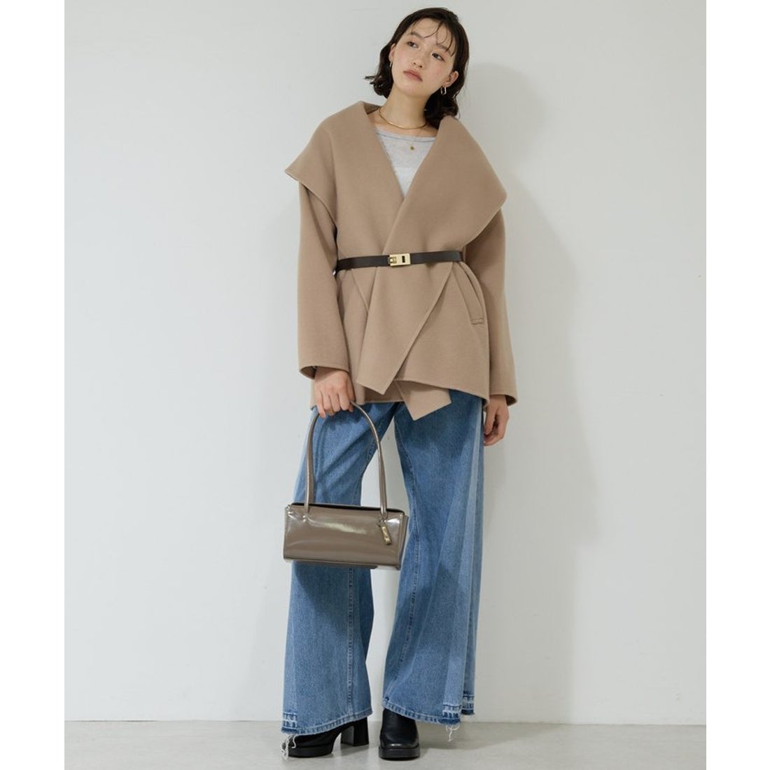 ガリャルダガランテ GALLARDAGALANTE リバーショールコート （camel