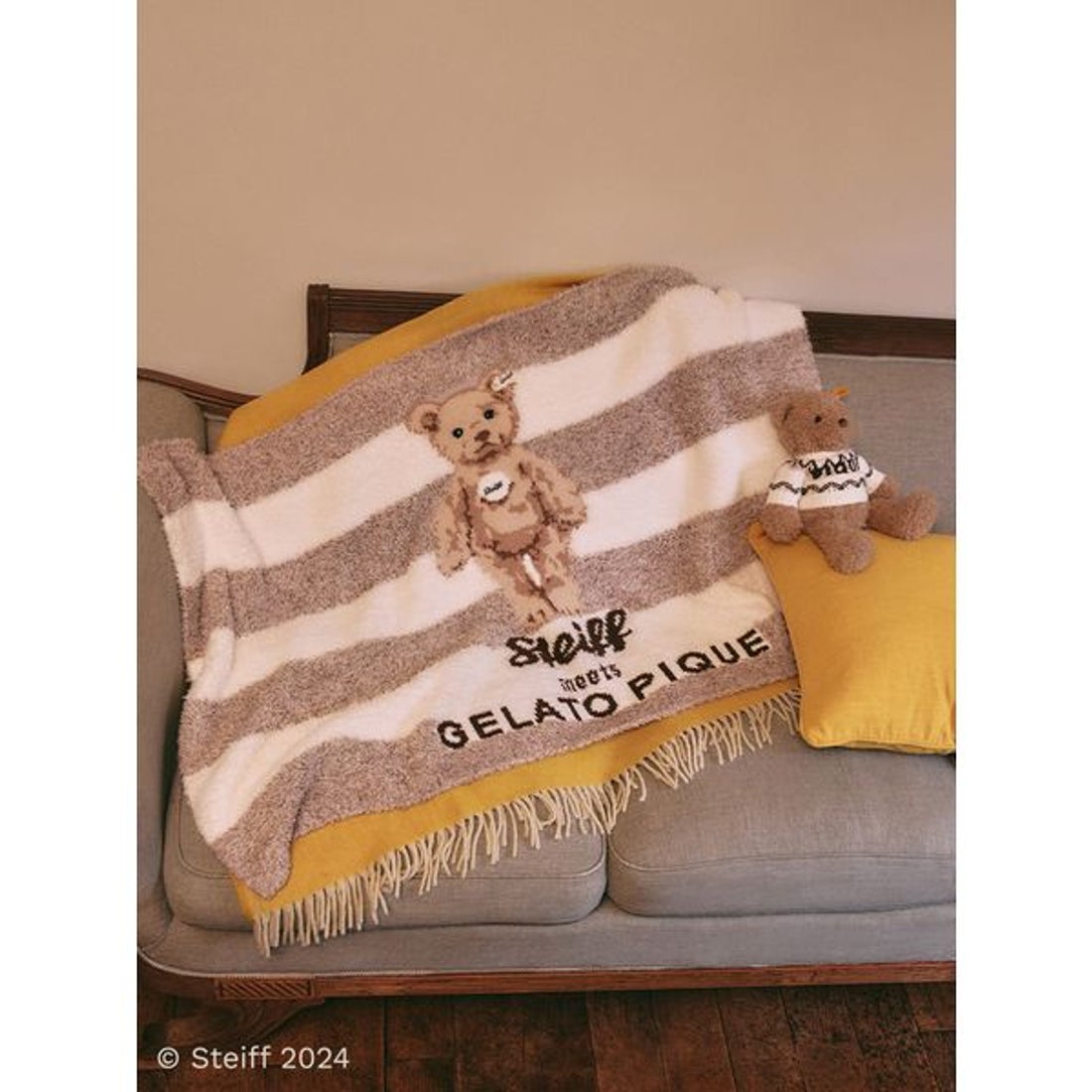 ジェラートピケ シュタイフ フェアアイル柄ジャガードブランケット