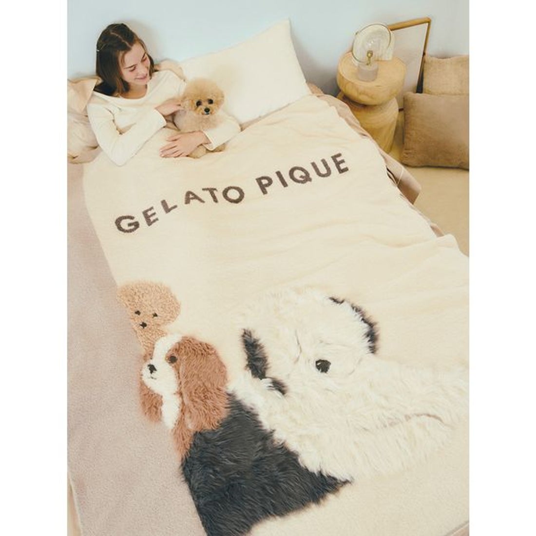 ジェラートピケ gelato pique 【Sleep】DOG3柄 ジャガードマルチカバー