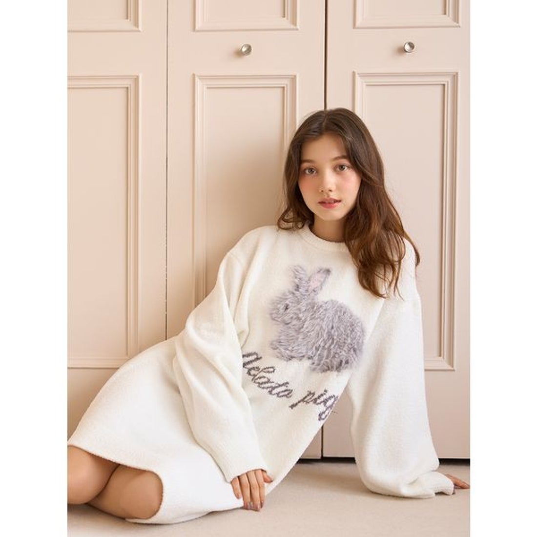 ジェラートピケ gelato pique ベビモコラビットジャガードワンピース