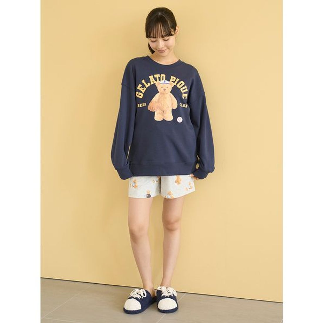 ジェラートピケ gelato pique スポーティーベア裏毛プルオーバー （GRY