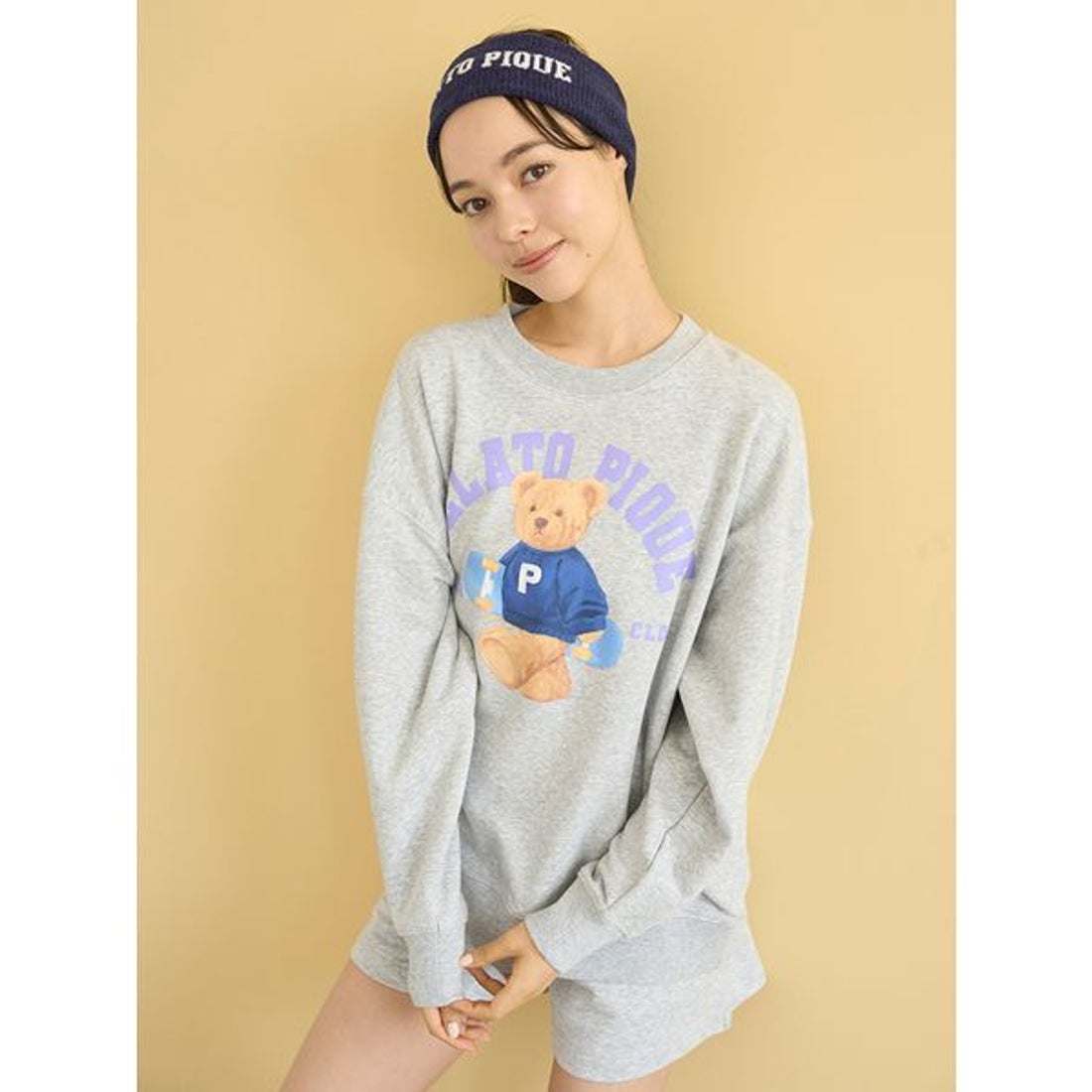 ジェラートピケ gelato pique スポーティーベア裏毛プルオーバー （GRY