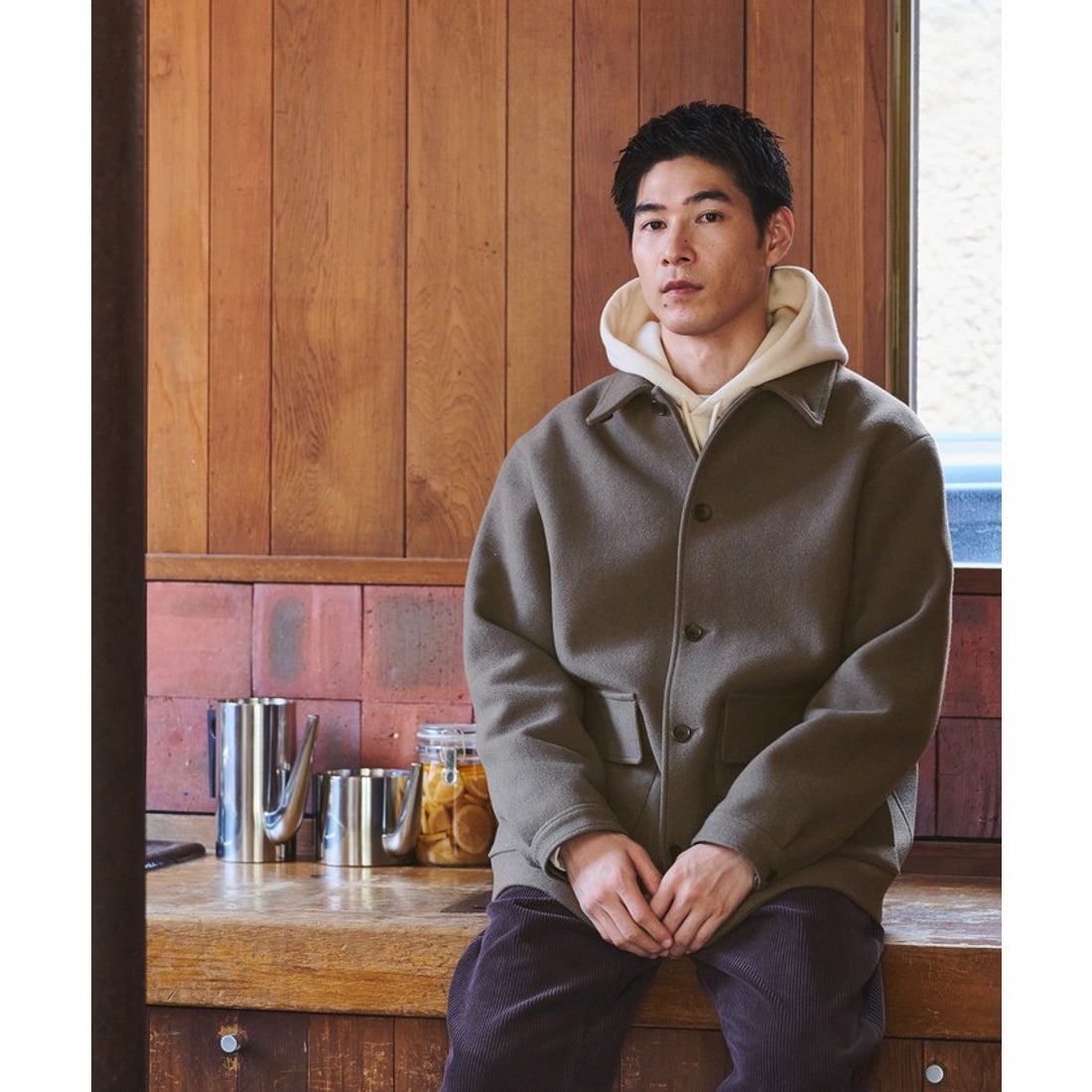 UNITED ARROWS green label relaxing SENTDALE WOOL カバーオール