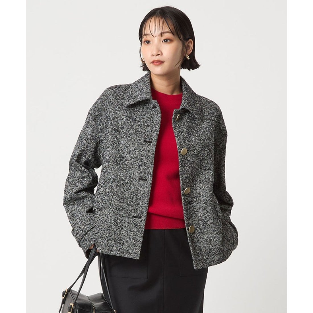 UNITED ARROWS green label relaxing ヘリンボーン 襟付き ショート