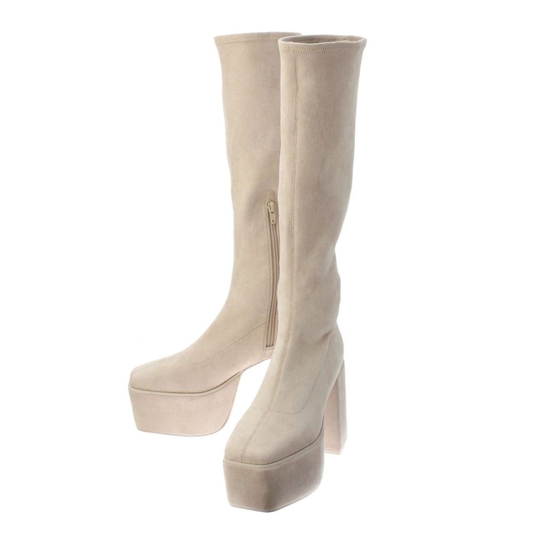 ジェイダ GYDA ストレッチチャンキーブーツ （アイボリー） -靴