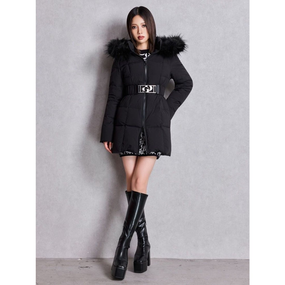 ジェイダ GYDA ストレッチチャンキーブーツ （アイボリー