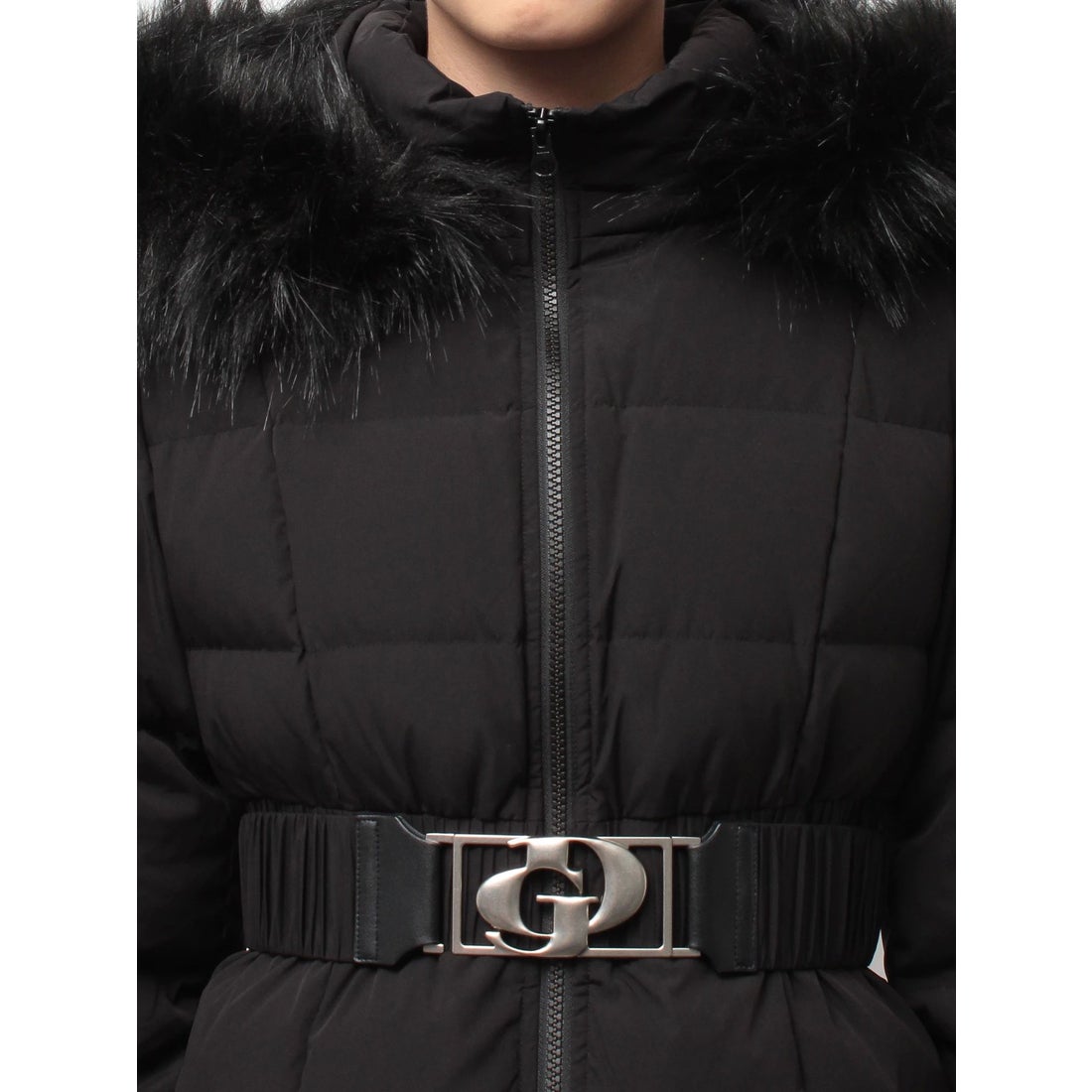 ジェイダ GYDA GDベルト付きロングダウンコート （BLK） -ファッション