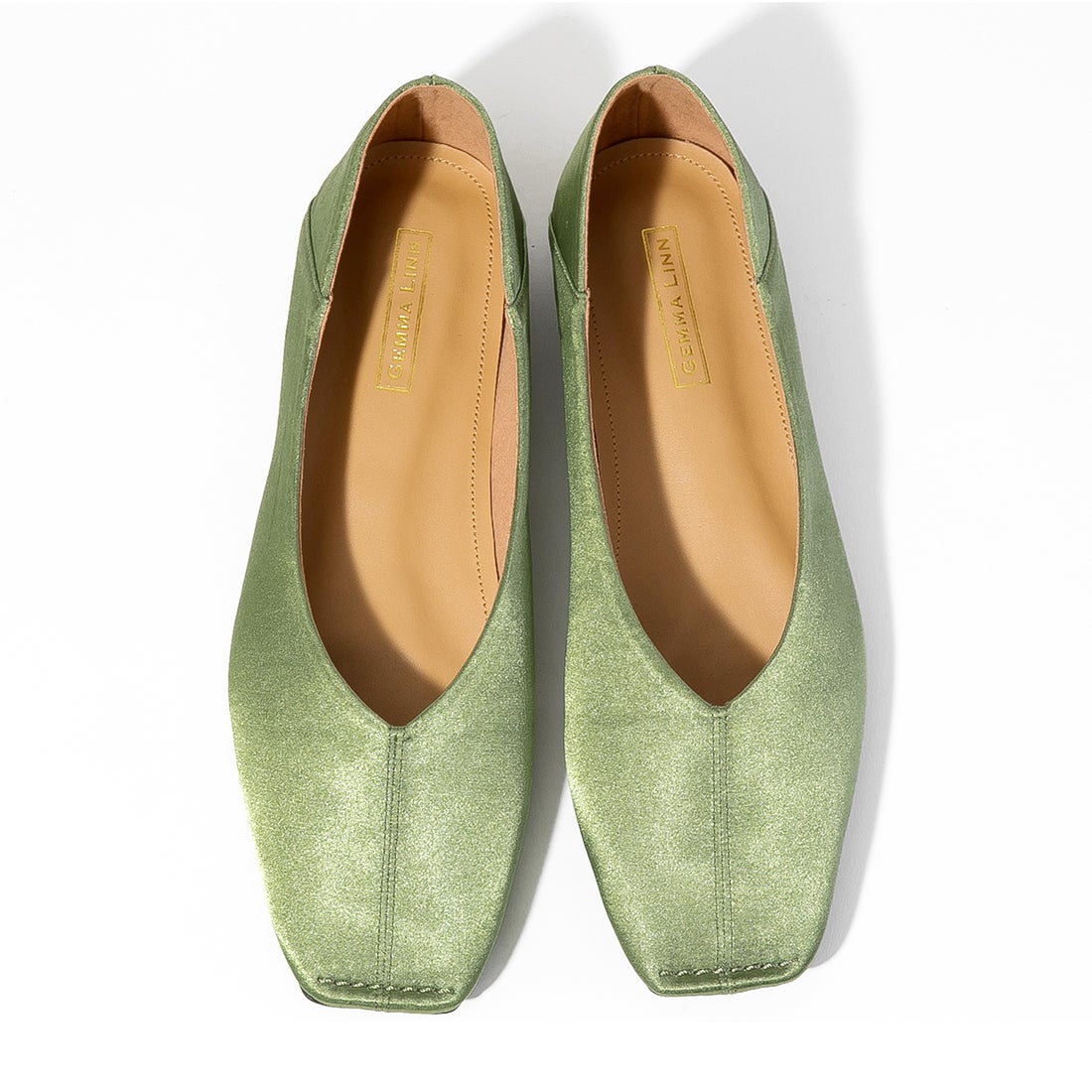 ダニエラアンドジェマ Daniella & GEMMA トゥステッチサテンフラット