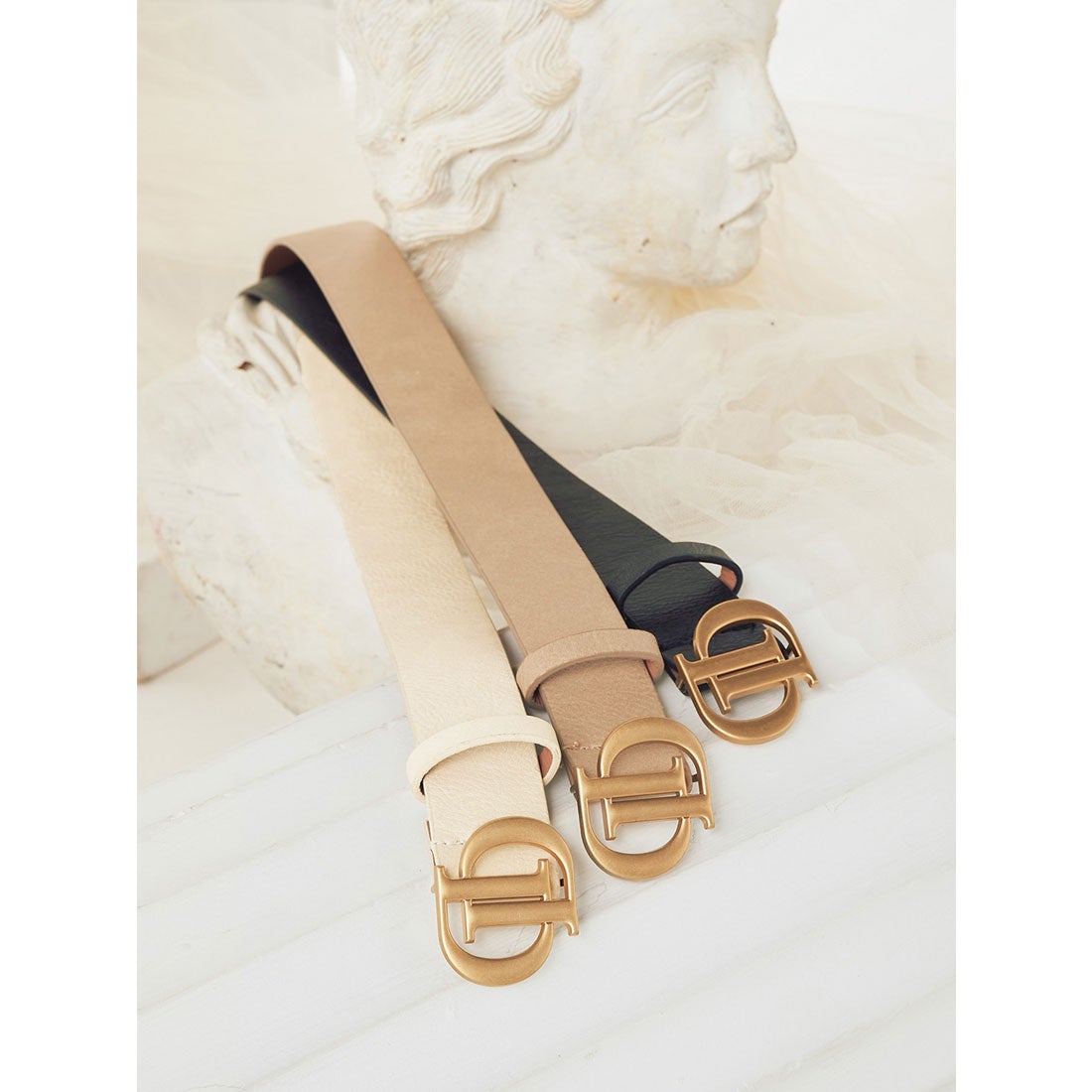 ダーリッチ Darich Dモチーフレザーベルト （アイボリー