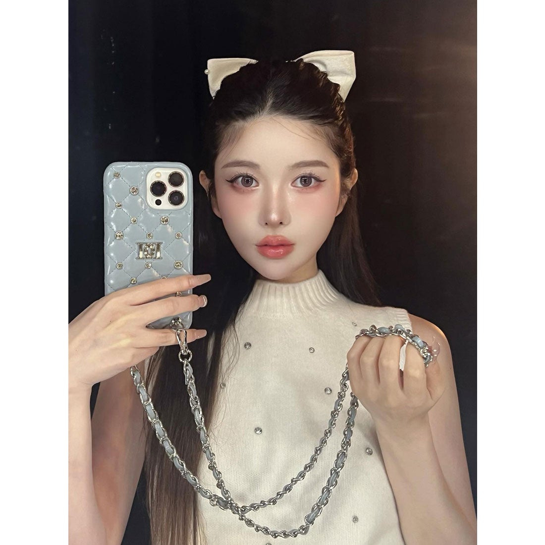 ダーリッチ Darich キルティングビジューiPhoneケース （アイボリー