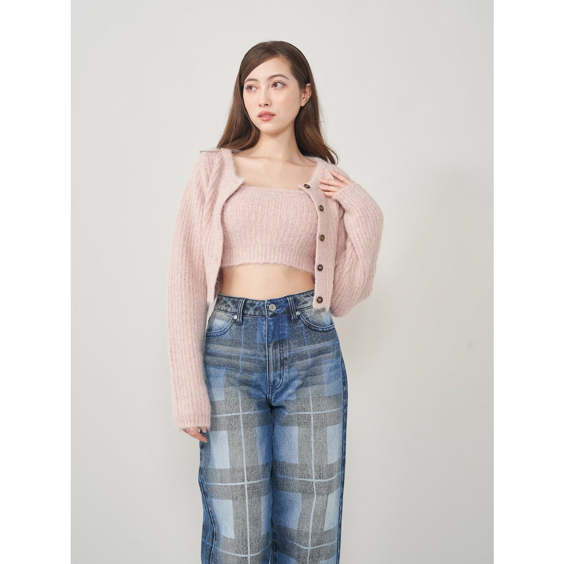 ダーリッチ Darich シャギーニットアンサンブル （ピンク