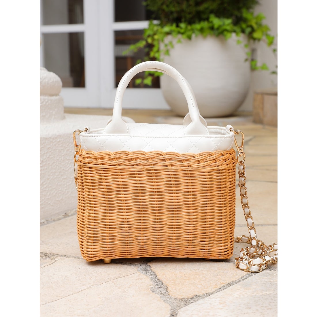 ダーリッチ Darich ラタンスクエアバッグ （BLK） - ファッション通販