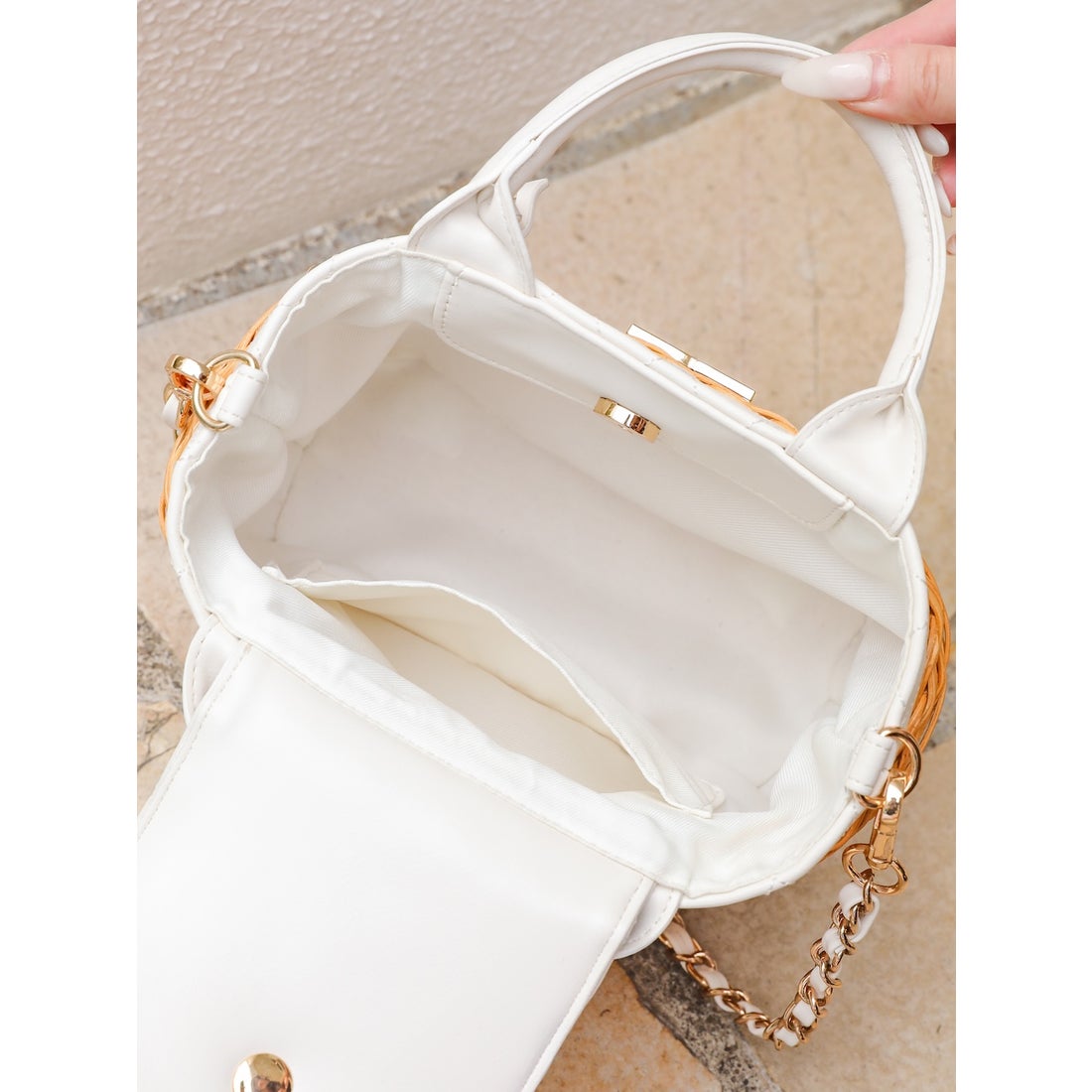 ダーリッチ Darich ラタンスクエアバッグ （BLK） - ファッション通販