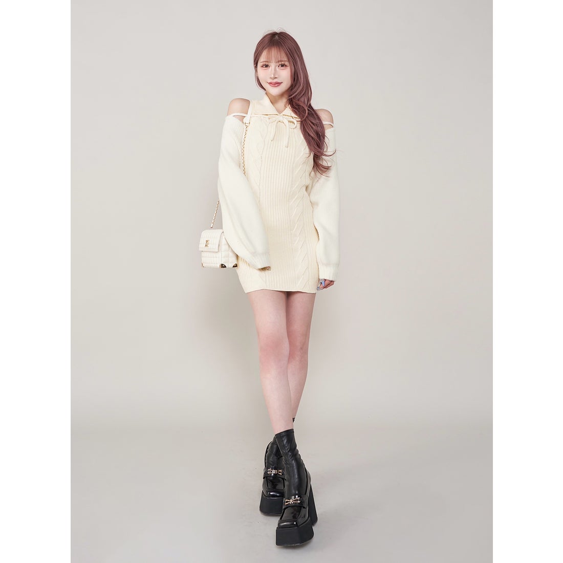 ダーリッチ Darich ショートボレロニットミニワンピース （アイボリー