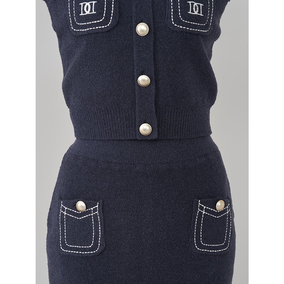 darich ステッチDDロゴニットセットアップ FLサイズ ネイビー ステッチ