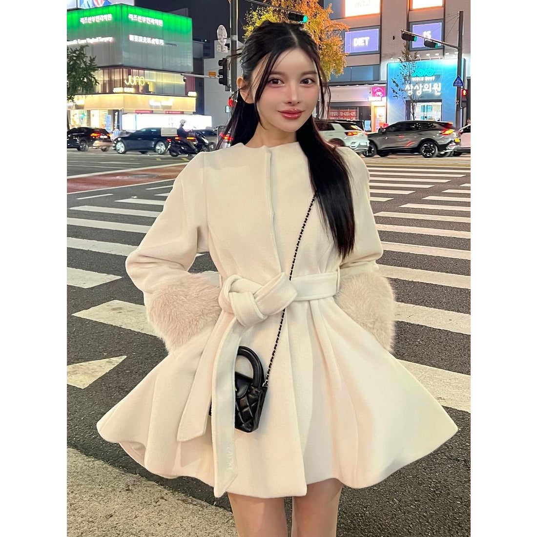 ダーリッチ Darich ウエストベルトメルトンコート （アイボリー） -靴