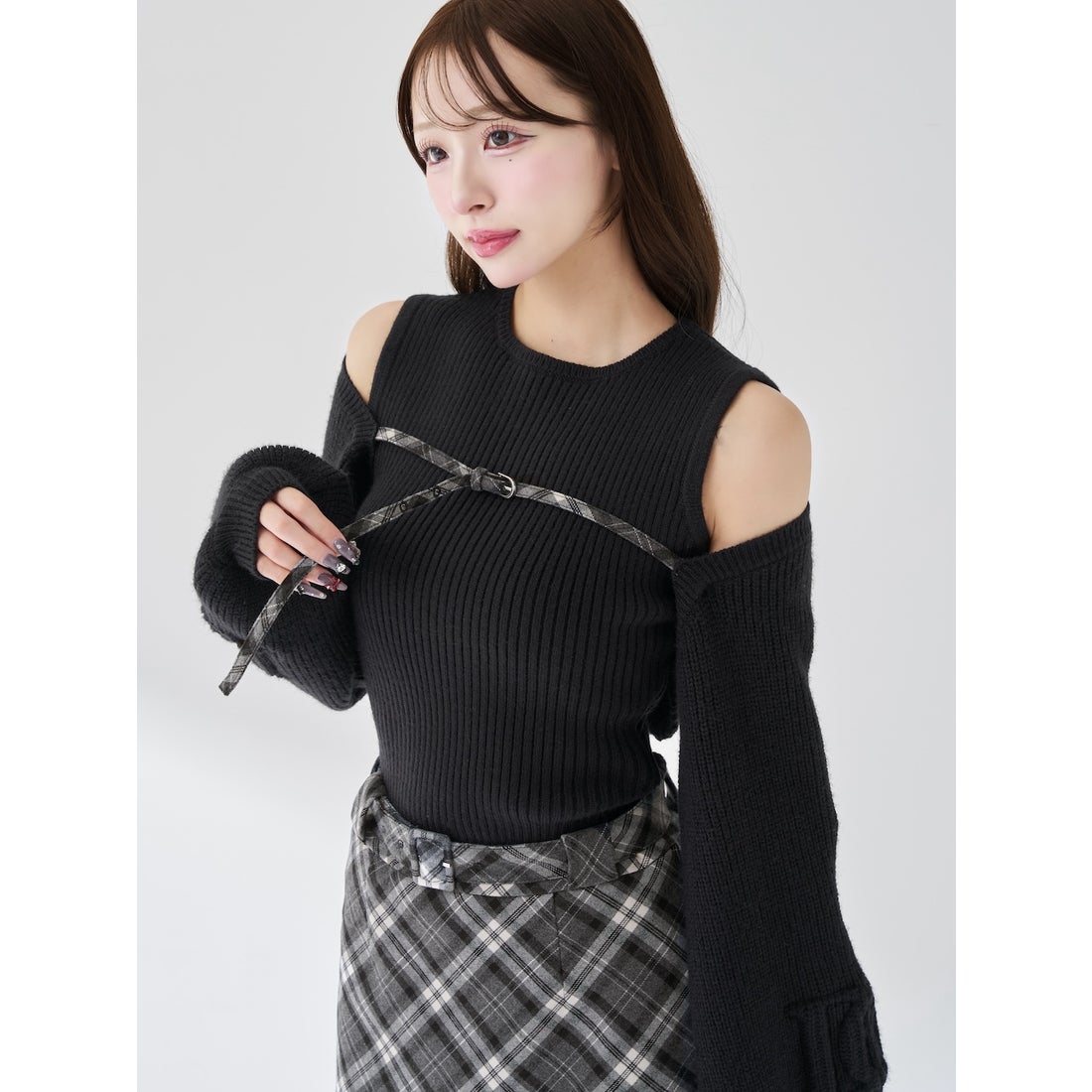 ダーリッチ Darich ドッキングミドルウエストニットミニワンピース