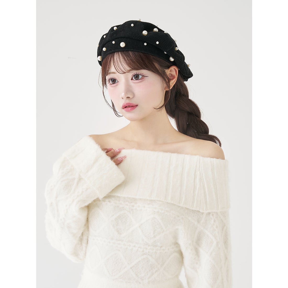 ダーリッチ Darich ヘアリーオフショルニットミニワンピース