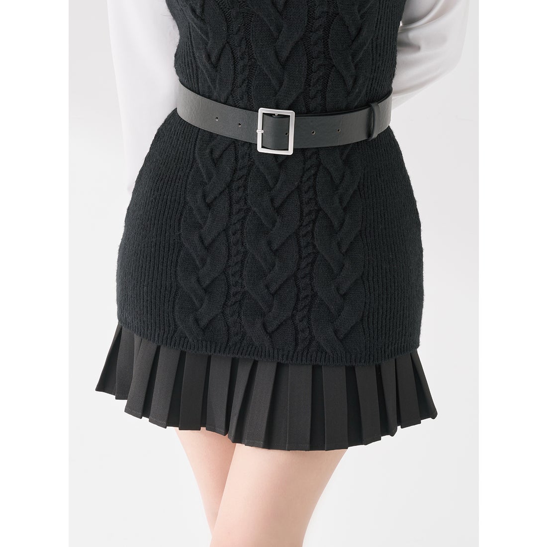 ダーリッチ Darich シャツドッキングプリーツニットミニワンピース