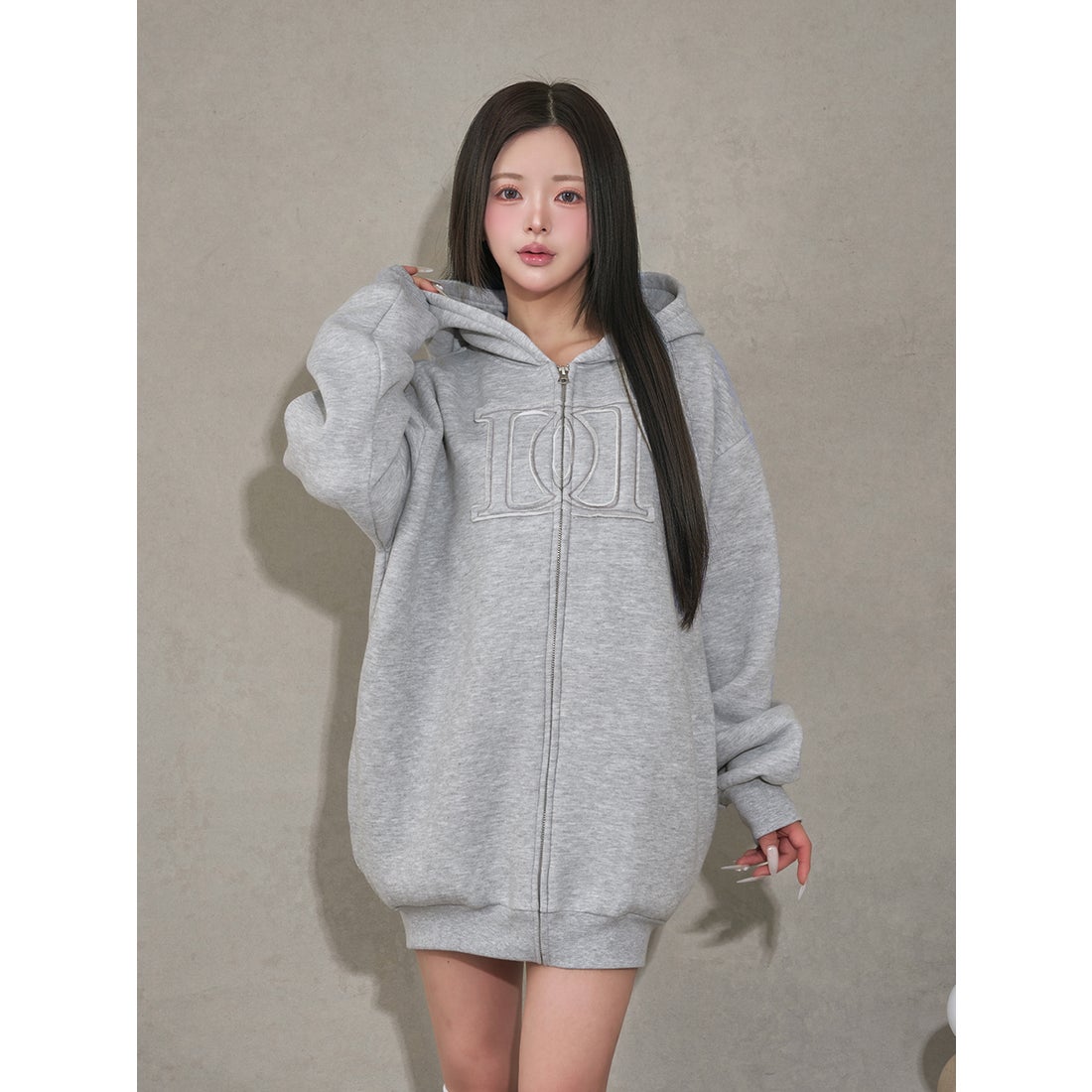 ダーリッチ Darich アップリケDDロゴパーカー （グレー