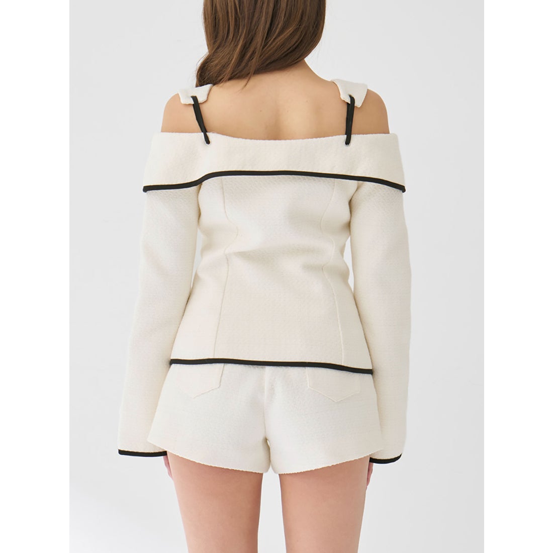 ダーリッチ Darich ボンディングツイードオフショルチュニック