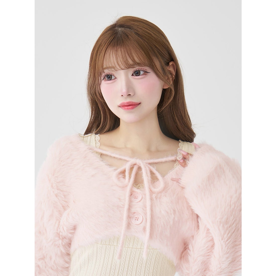 ダーリッチ Darich ケーブルニットソーセットミニワンピース （ピンク