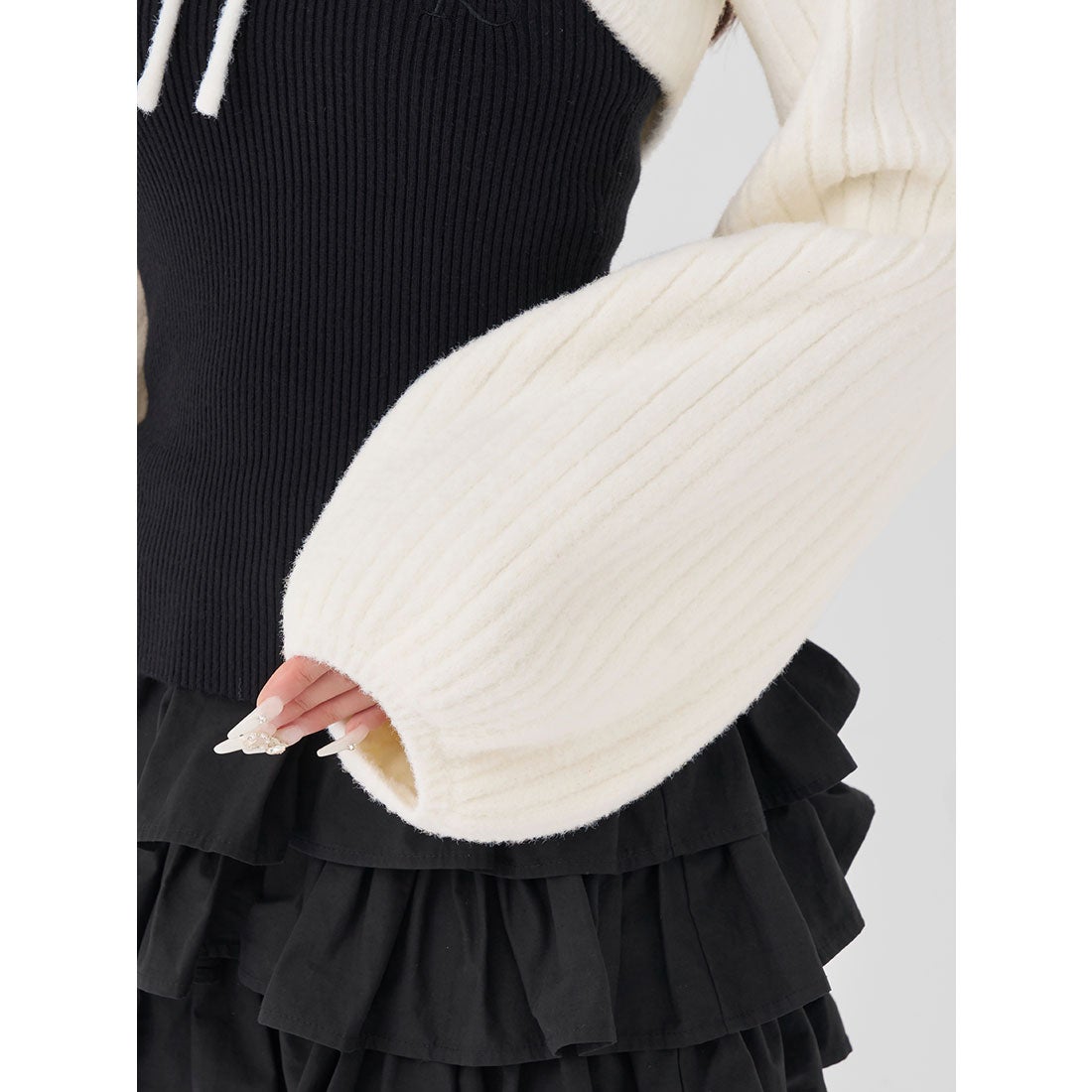 ダーリッチ Darich ティアードフリルミニワンピース （ブラック