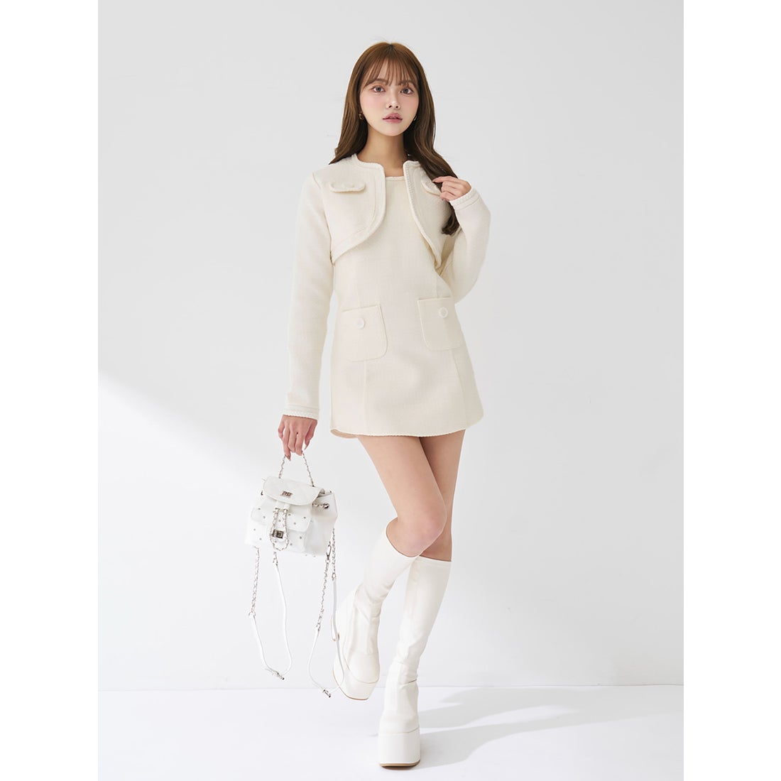 ダーリッチ Darich ツイードアンサンブルノースリミニワンピース