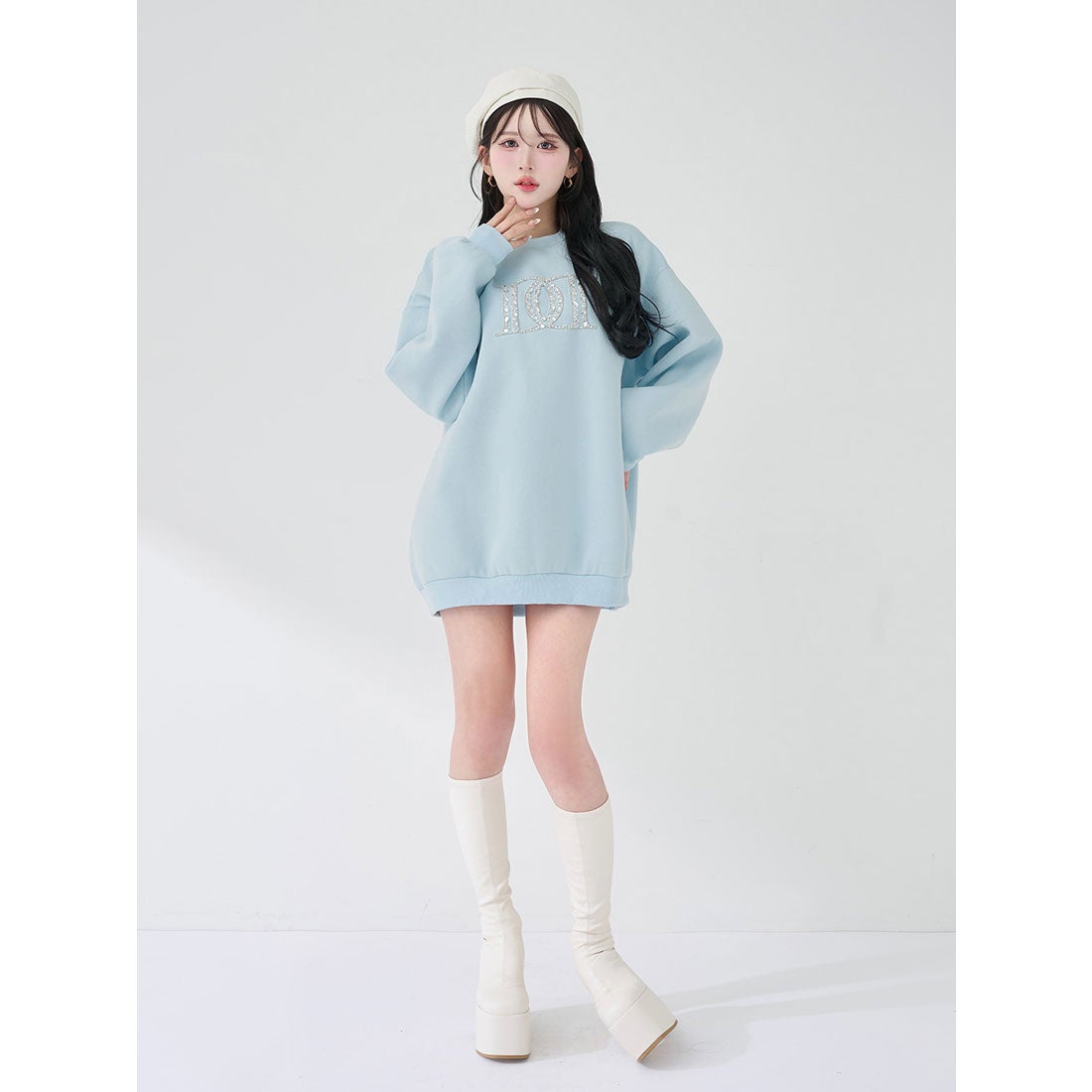 ダーリッチ Darich DDロゴビジュースウェットプルオーバー （サックス