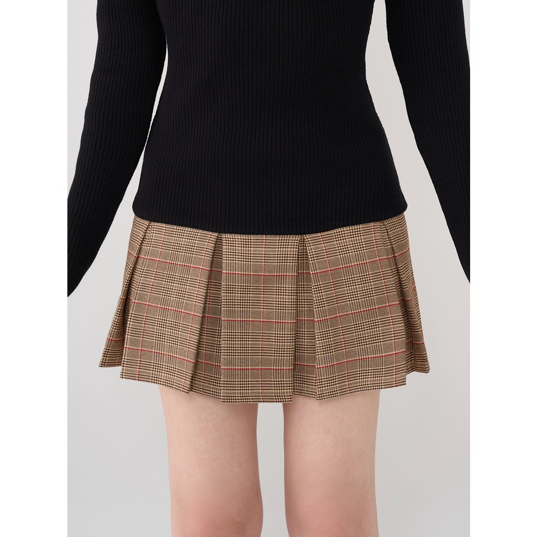 ダーリッチ Darich ポイントチェックニットミニワンピース （グレー