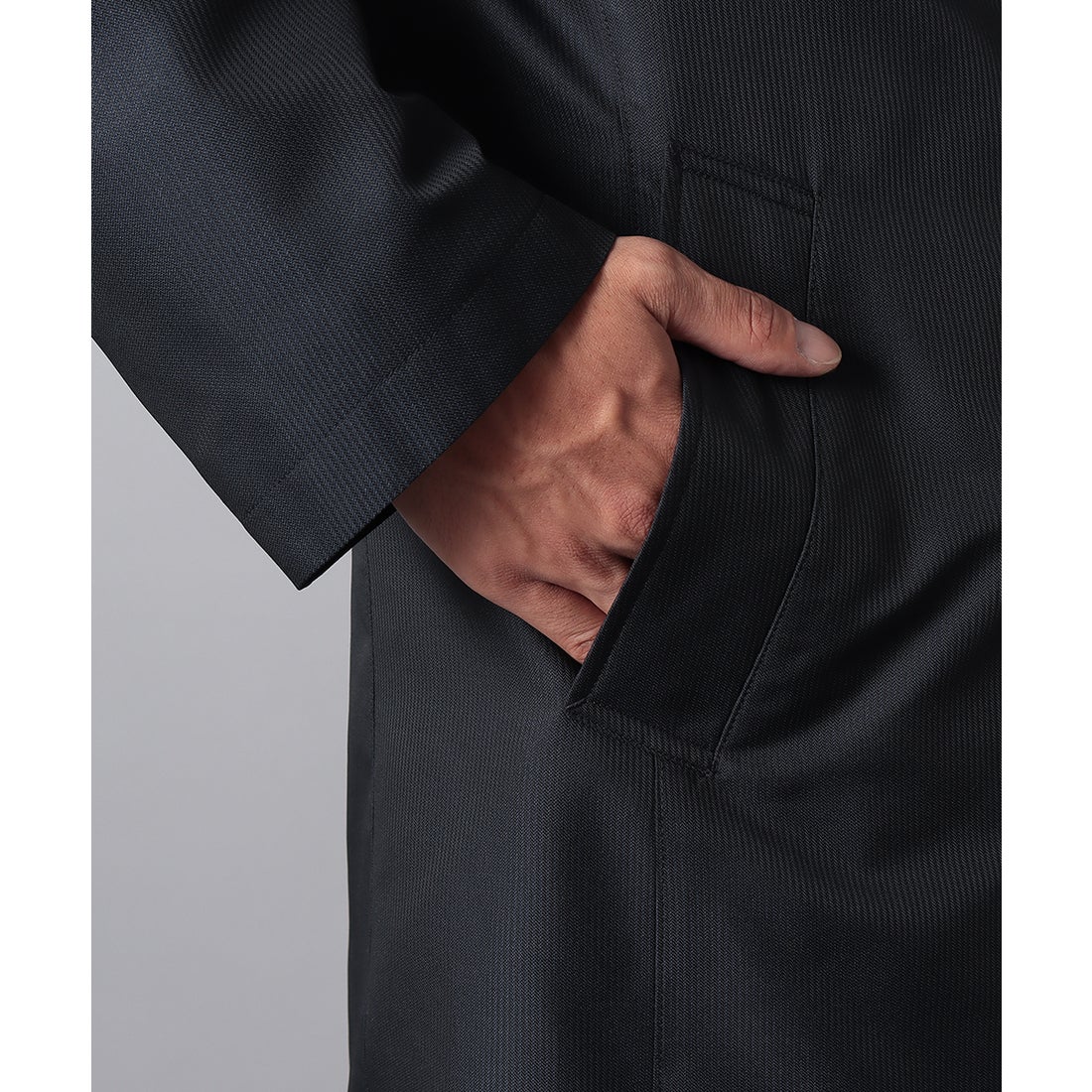 コードピケステンカラーコート(ミドルレングス) （ネイビー） -D'URBAN