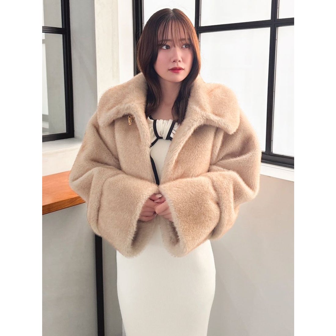ダズリン dazzlin ビットショートミンクライクファーコート （ブラウン
