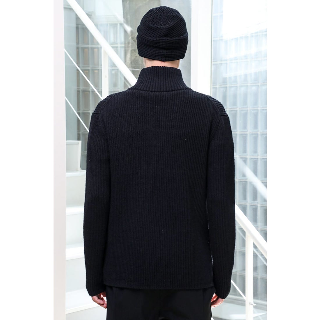 DEVOA High Neck Knit High Twist Knit （Black） - Osaka / Kyoto