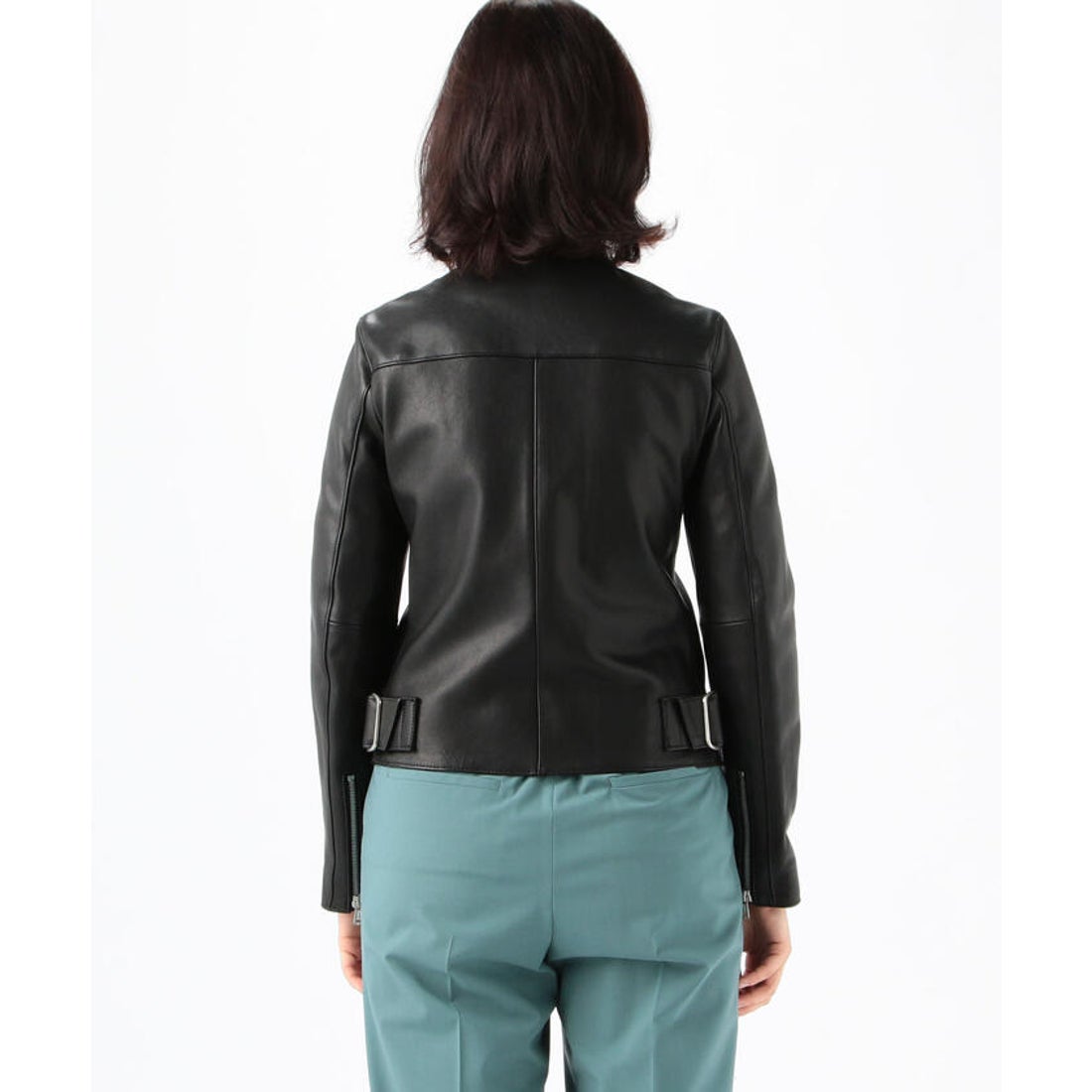 デ・プレ DES PRÉS ラムレザー ノーカラージャケット （19 ブラック