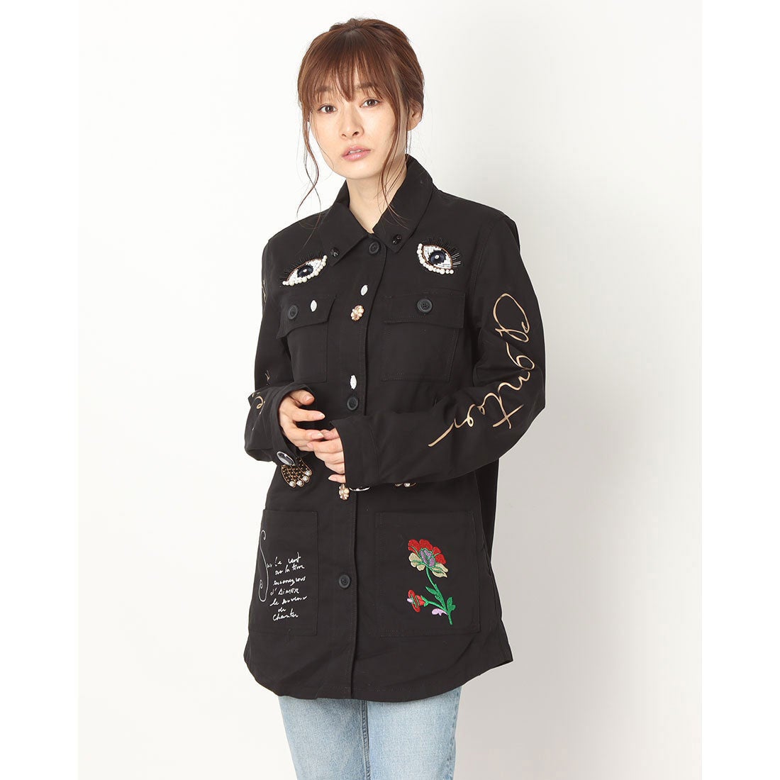 デシグアル Desigual 刺繍&メッセージ入りレディースモッズジャケット