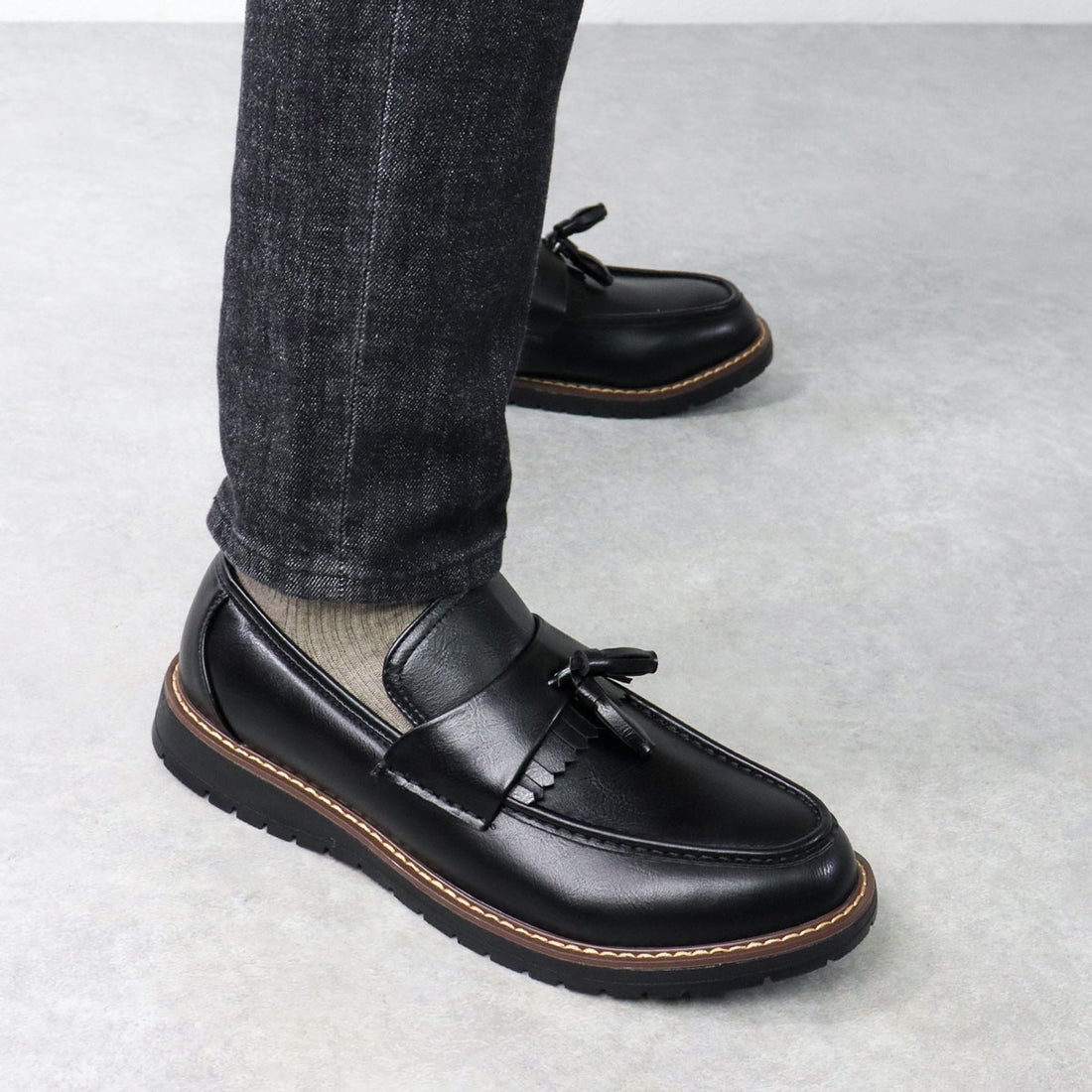 デデス Dedes フリンジ タッセルローファー/6345 （ブラック