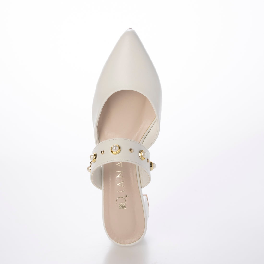 ダイアナ DIANA トゥクローズミュール （白カーフ） -アウトレット