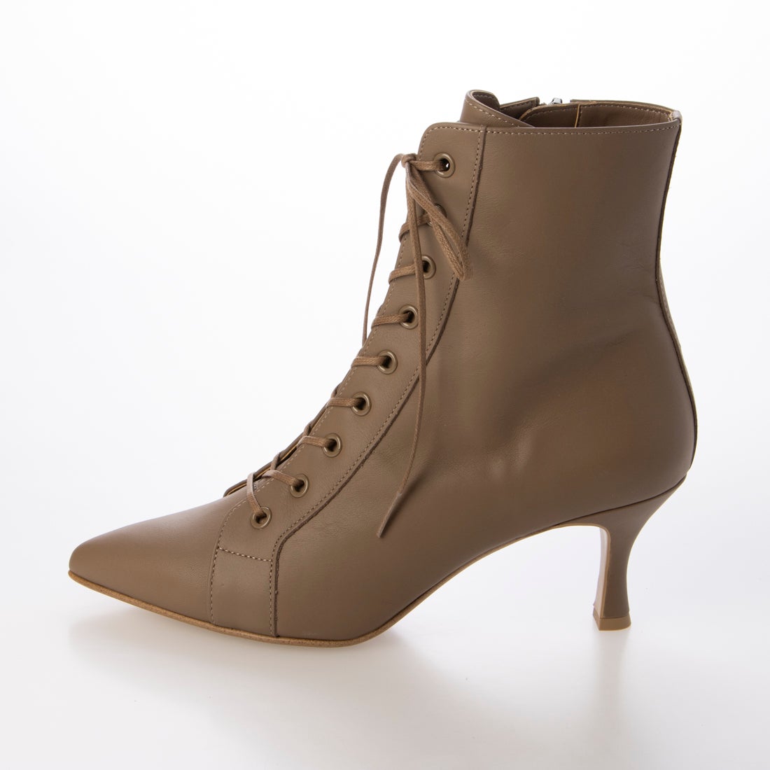 ダイアナ DIANA レースアップショートブーツ （ダークベージュカーフ