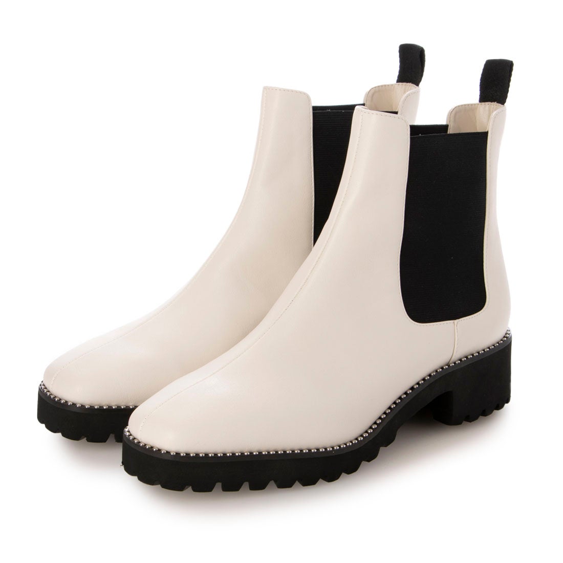 ダイアナ DIANA サイドゴアレインブーツ （アイボリー合皮スムース