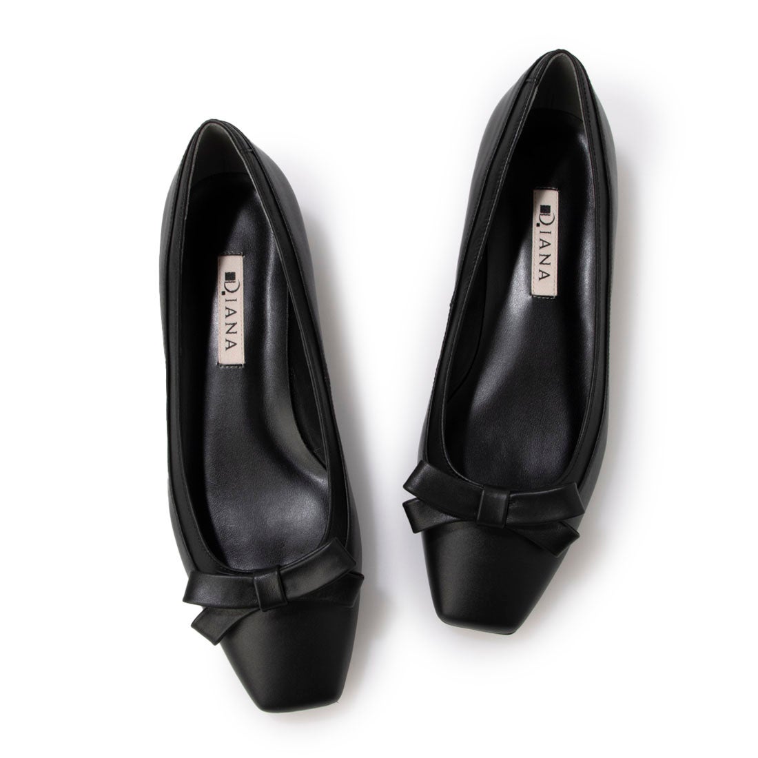 ダイアナ DIANA フラットパンプス （黒カーフ） -靴＆ファッション通販