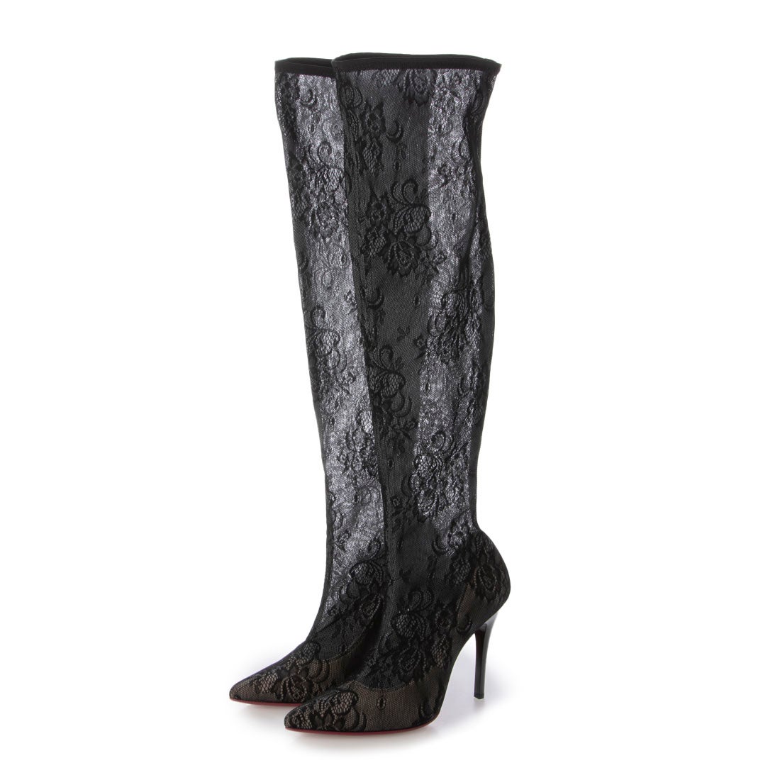 ダイアナ DIANA ニーハイブーツ （黒ストレッチ） -ファッション通販