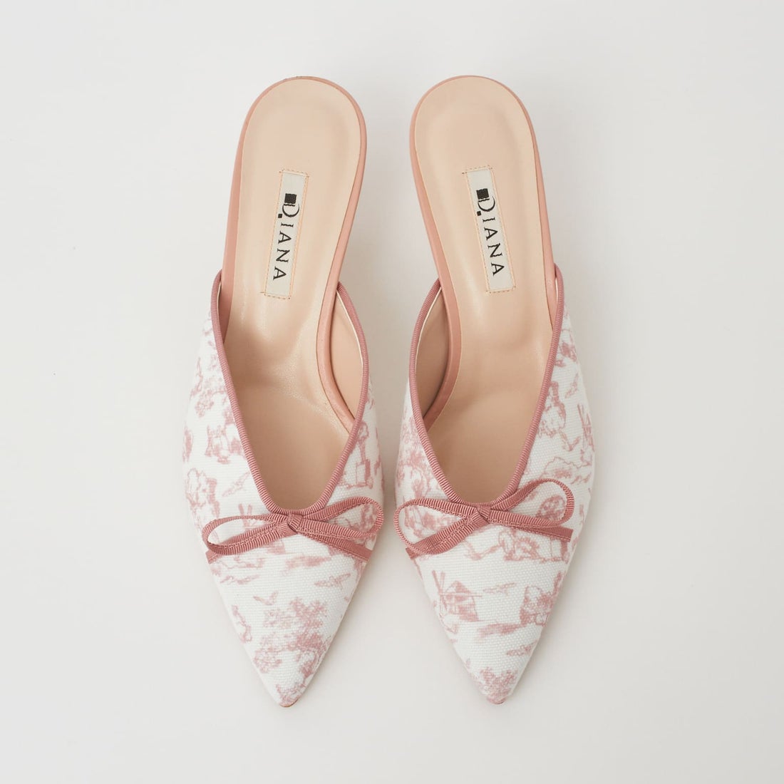 ダイアナ DIANA ミュールパンプス （ピンク生地） - ファッション通販