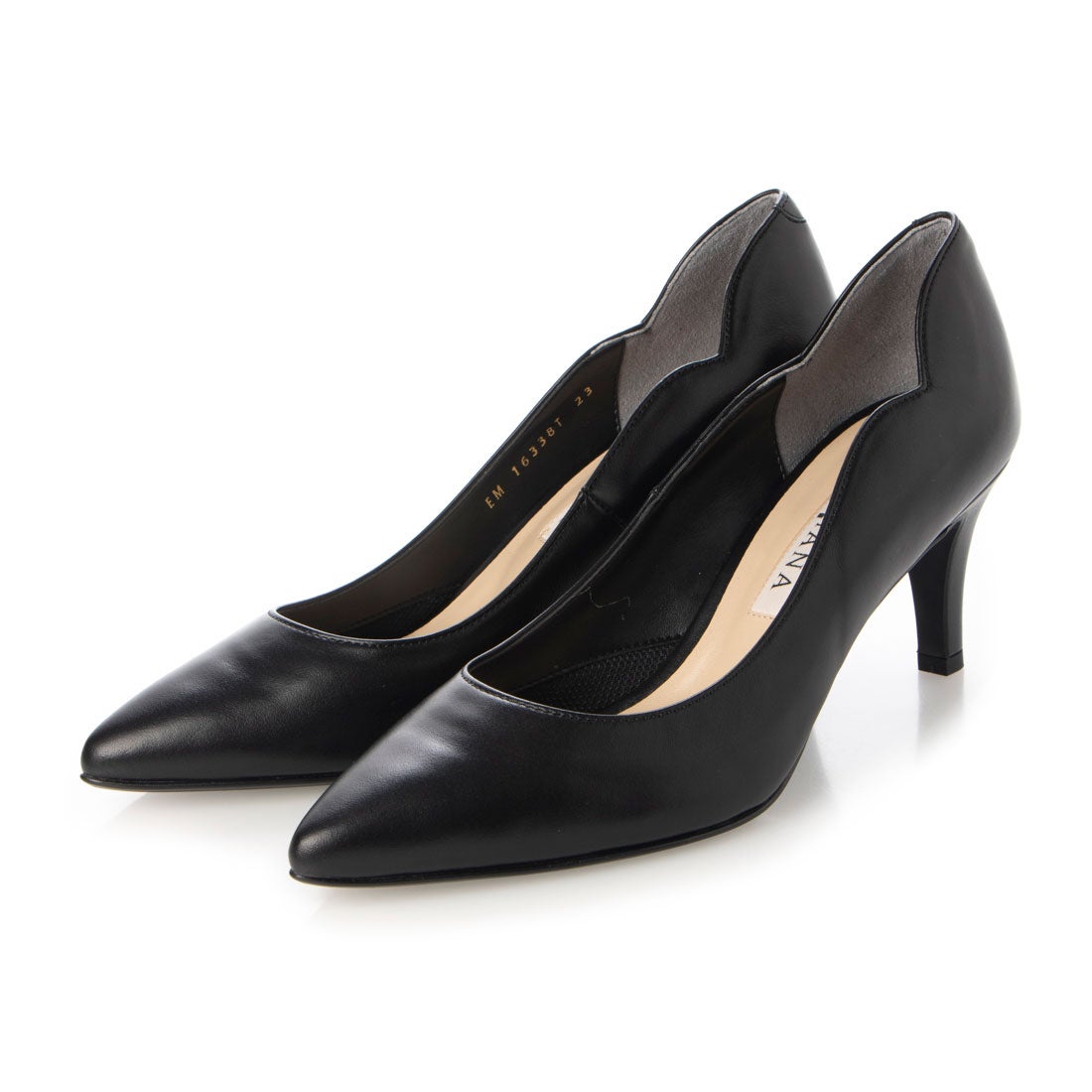 ダイアナ ポインテッドトゥ DIANA EM16338T （黒カーフ） -靴
