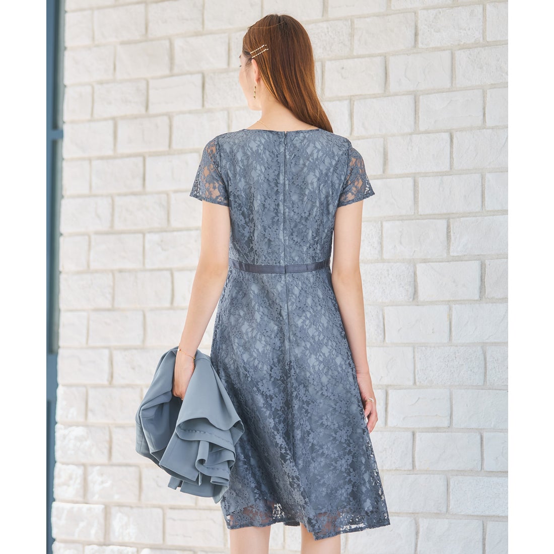 ドレスプラス DRESS+ ワンピーススーツ セットアップ ノーカラー