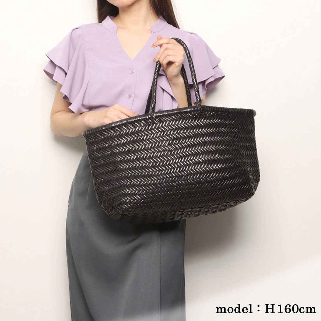 ドラゴン DRAGON レザーメッシュトートバッグ （ブラウン